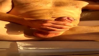 This guy enjoys grabbing his dick for a wank This guy enjoys grabbing his dick for a wank
