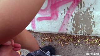 Hot outdoor sex with a young couple Hot outdoor sex with a young couple