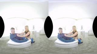 Blonde gives a superb blow job in VR porn Blonde gives a superb blow job in VR porn