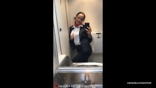 A stewardess masturbates on a plane A stewardess masturbates on a plane