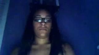 This nerdy chick really loves to caress