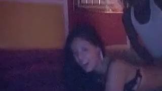 He bangs her hard to make her orgasm