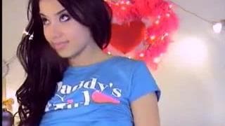 Cute latina enjoys showing her perky tits