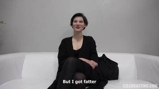 Fake interview turned into a hot blowjob Young, Big Boobs, Brunette , Casting Porno, Hairy Pussy, European, Big Ass