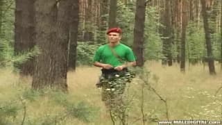 He wanks off in the forest until he cums He wanks off in the forest until he cums