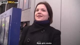 Beautiful teen agreed on a rough threesome Beautiful teen agreed on a rough threesome