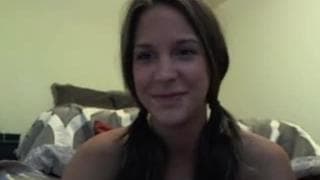 Young brunette toys herself and fingers