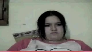 Fat woman has a good time caressing on webcam