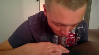 Sucking off a tasty black cock in this porno Sucking off a tasty black cock in this porno