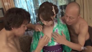 Pretty Asian woman is in between two dicks Pretty Asian woman is in between two dicks