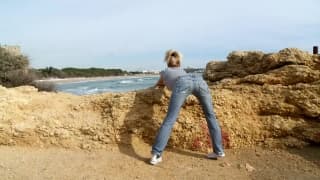 Blonde MILF gets a hard fucking on the beach Blonde MILF gets a hard fucking on the beach