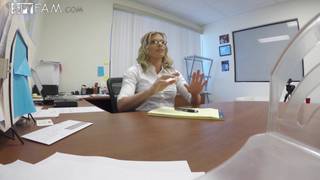 This secretary opens her legs to the boss This secretary opens her legs to the boss
