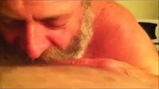 Sucking on a hard cock to taste some jizz