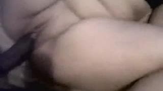 She creams on his large black cock!