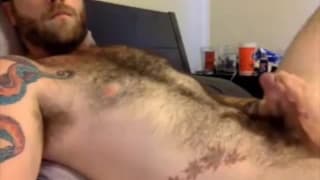 This hairy dilf loves to wank off on cam This hairy dilf loves to wank off on cam
