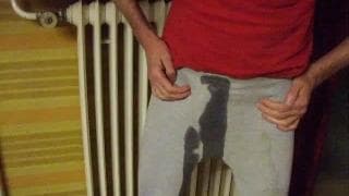 This guy pisses in all of his trousers This guy pisses in all of his trousers