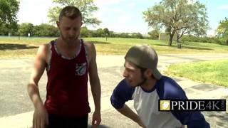 Hairy men bang each other after a run Hairy men bang each other after a run