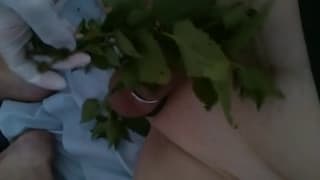 Lonely gay guy having fun in a bush Lonely gay guy having fun in a bush