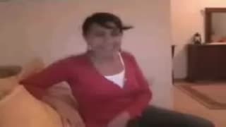 Hot teen is fucking a mature guy in bed Hot teen is fucking a mature guy in bed