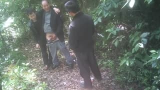 Old asian guys enjoy it in the forest Old asian guys enjoy it in the forest