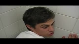 Ass fucking in a gas station public bathroom Ass fucking in a gas station public bathroom
