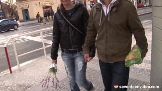 Flowers and fuck for a teen girlfriend Young, Creampie, Blowjob, Brunette , Small Tits, Big Dick, Ex-Girlfriend, Cunnilingus