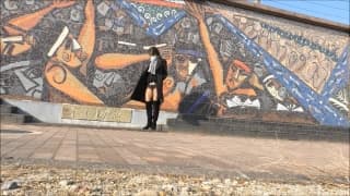 He loves showing the women clothes he wears He loves showing the women clothes he wears