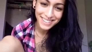 Trans catches her own cum after wanking Trans catches her own cum after wanking