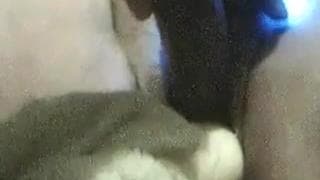 Pussy penetrated by a finger and a dildo Pussy penetrated by a finger and a dildo