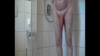 Mature daddy enjoying the shower excited Mature daddy enjoying the shower excited
