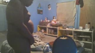 Big black jerks off in his messy room Big black jerks off in his messy room