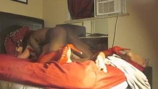 Black man turned on by a blonde transsexual Black man turned on by a blonde transsexual