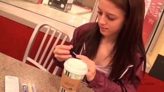 18-year old Brunette fucked in a photo shoot Mature, Blowjob, Brunette