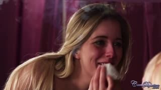 Blonde, Facial Ejaculation, Blowjob, Sexy Lingerie