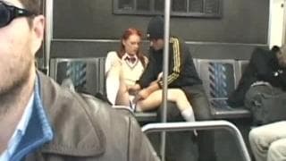 Redhead student get fucked in public bus Pussy Fingering, Blowjob, Doggystyle, Reverse Cowgirl, Cowgirl
