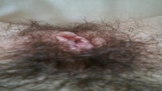 A hairy young woman is filming herself A hairy young woman is filming herself