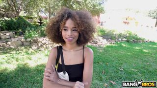 Cecilia Lion deepthroats a big thick white cock until he cums on her