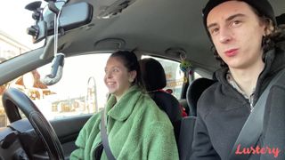 Teen couple go shopping but can't wait to get home to fuck