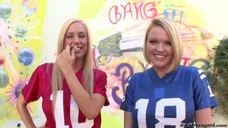 A hard cock in the ass of two hot blondes