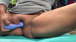 Sextoy in the middle of nature because she's horny Sextoy in the middle of nature because she's horny
