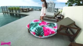 A creampie by the pool for this young amateur A creampie by the pool for this young amateur
