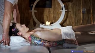 English girl gets erotically massaged with oil on her pussy English girl gets erotically massaged with oil on her pussy