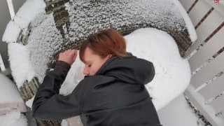 Crazy couple enjoy fucking in the snow Crazy couple enjoy fucking in the snow