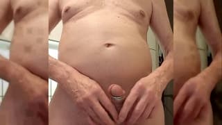 He loves to put tight metal rings around his dick He loves to put tight metal rings around his dick