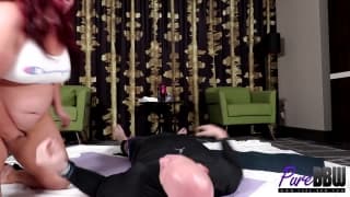 The horny BBW Marcy Diamond gets fucked hard by her yoga teacher