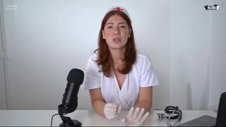 Redheaded nurse shows boobs during ASMR Redheaded nurse shows boobs during ASMR