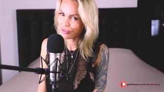 Busty blonde Milf records Asmr sounds Busty blonde Milf records Asmr sounds
