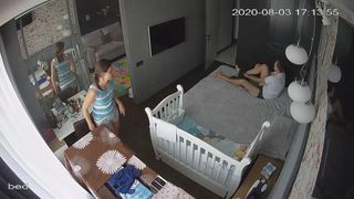 Horny couple fucking in front of the hidden camera