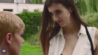 Lesbian MILF play naughty with a tall teen