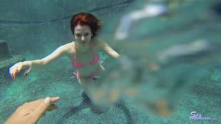 Emma Evans teasing underwater in POV POV , Small Tits, Sextoys, Full HD
